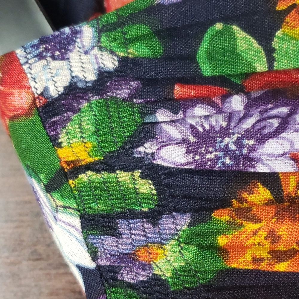 1980s Floral Basque Drop Waist Midi Maxi Full A-line Passports Pier 1 Imports M - Picture 6 of 12